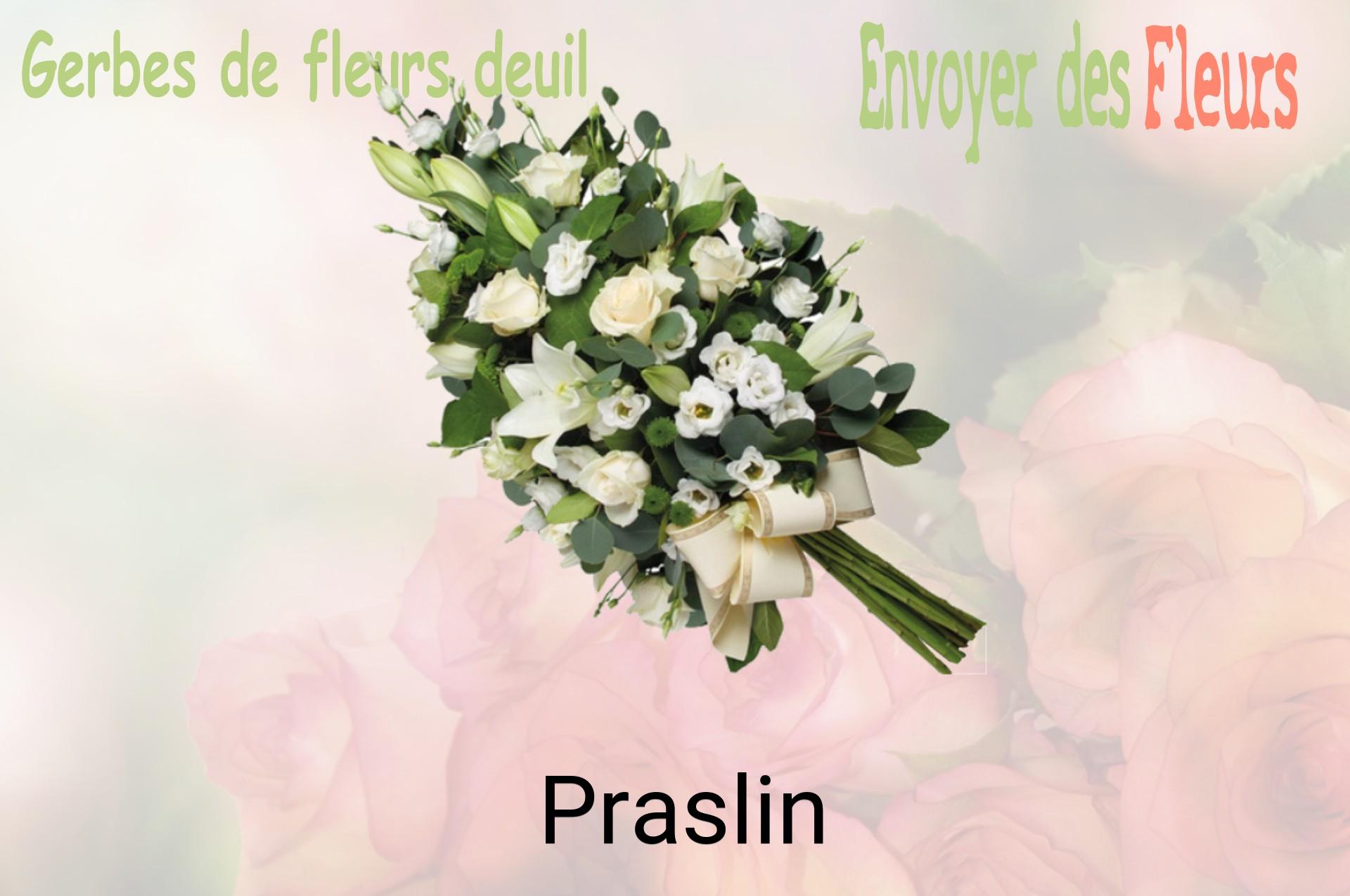 Gerbe de fleurs de deuil livrée à Praslin